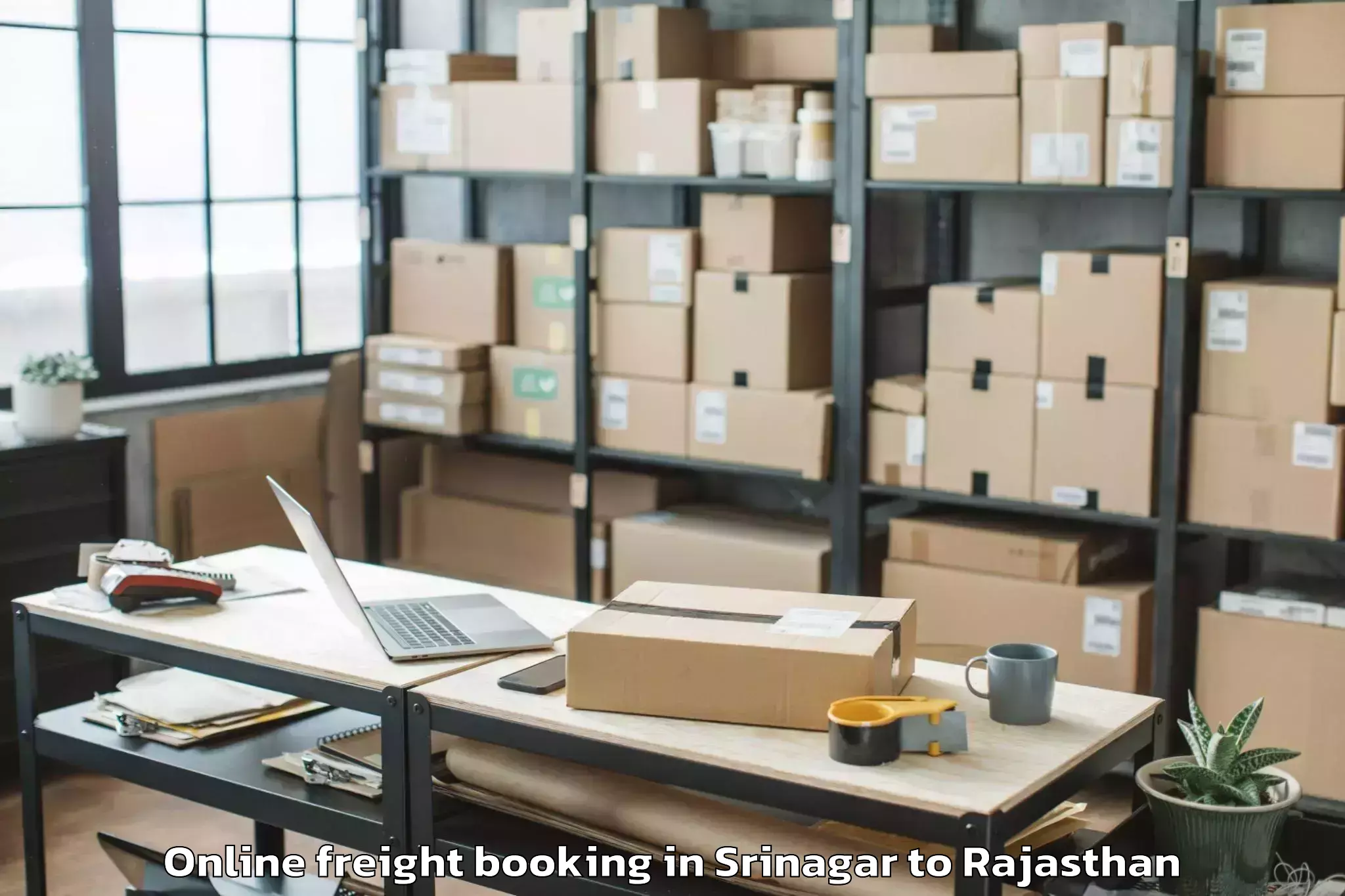 Leading Srinagar to Mavli Online Freight Booking Provider